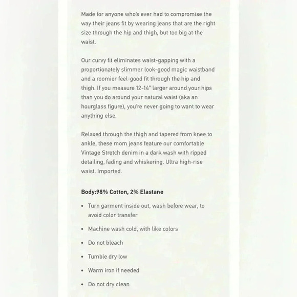 BNWT Hollister Curvy Ultra  High Rise Mom Jeans Size 00R - Picture 4 of 15